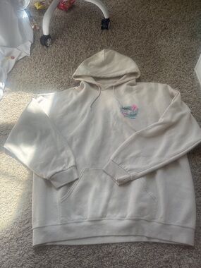 Ron Jon Cream Hoodie with Subtle Floral